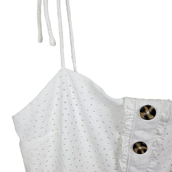 Speechless Womens/Juniors‎ White Eyelet Sundress Size Medium Tie Straps - Picture 8 of 9